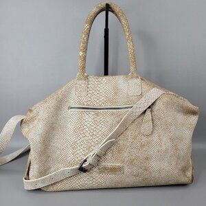 Liebeskind Berlin Chelsea Snake Leather Taupe Brown Tote Handbag Crossbody